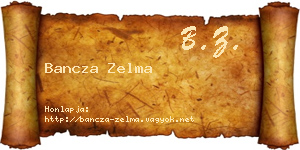 Bancza Zelma névjegykártya